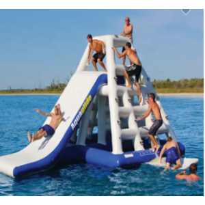Inflatable water rock climbing wall/tower slide outdoor sports equipment with slide and tower water park