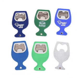A plastic bottle opener